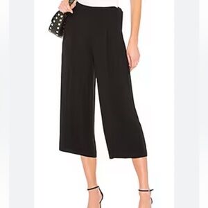 Vince linen Blend Crop Wide Leg Black Pants Size 8